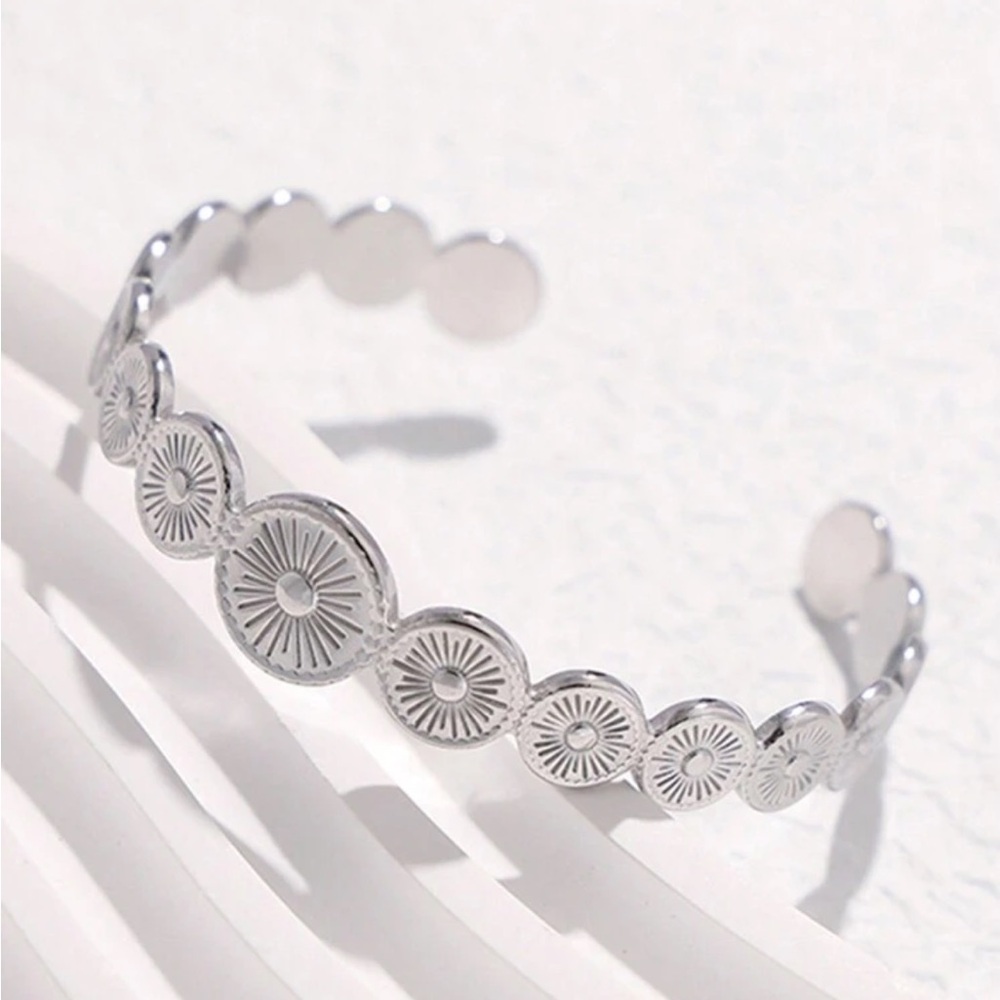 stainless steel round bangle cuff bracelet